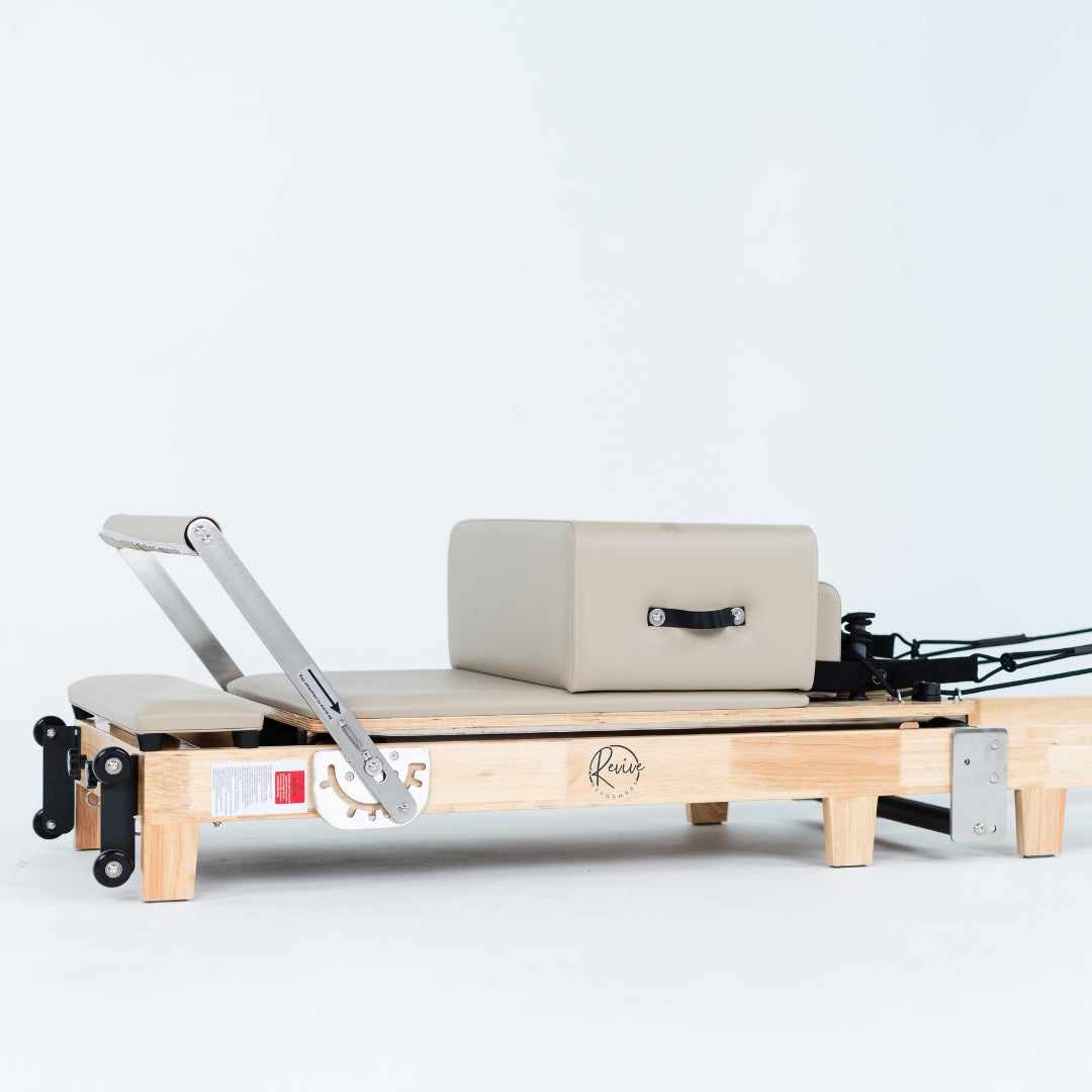 Foldable Oak Reformer Pilates Bed | Revive Bundle