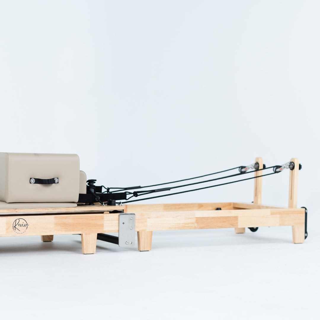 Foldable Oak Reformer Pilates Bed | Revive Bundle