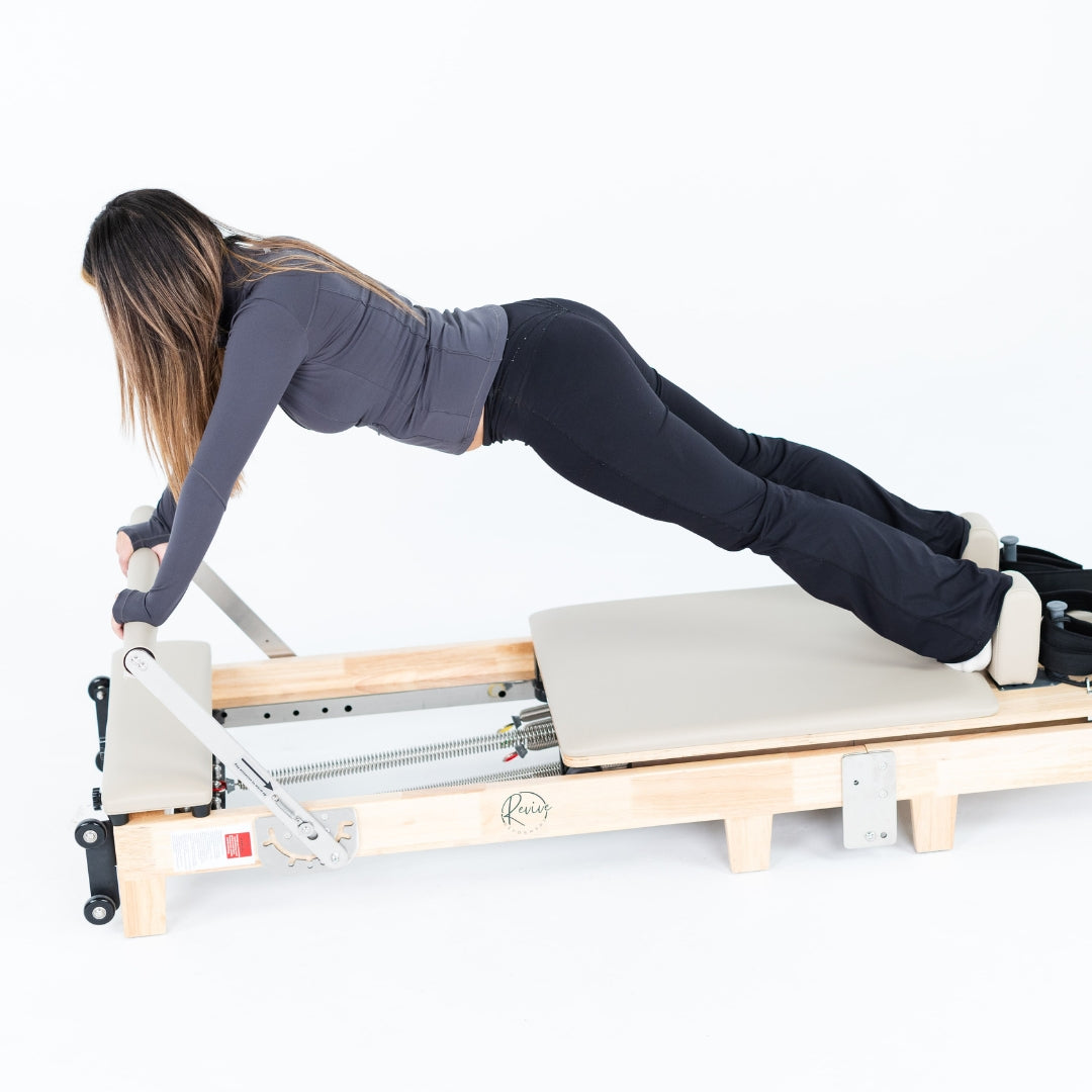 Foldable Oak Reformer Pilates Bed | Revive Bundle