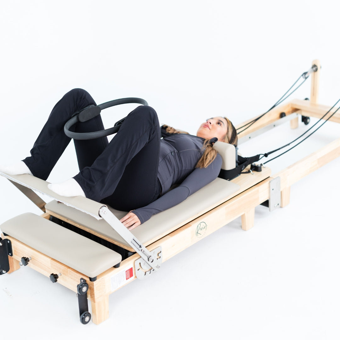 Foldable Oak Reformer Pilates Bed | Revive Bundle