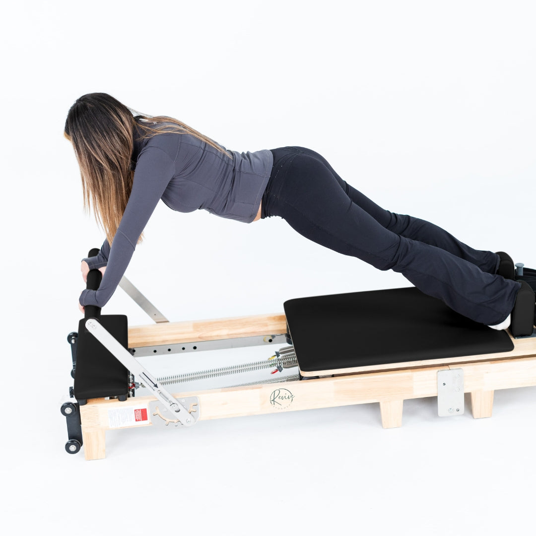 Foldable Oak Reformer Pilates Bed | Revive Bundle