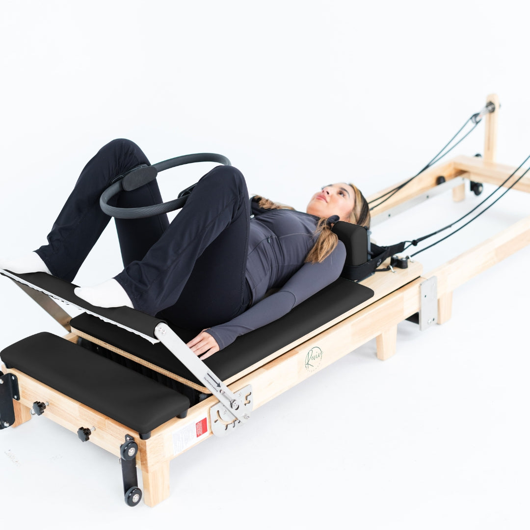 Foldable Oak Reformer Pilates Bed | Revive Bundle
